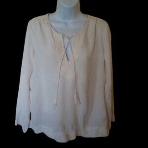 FREE WITH PURCHASE -MASSIMO DUTTI White Pull-Over Blouse Size 8